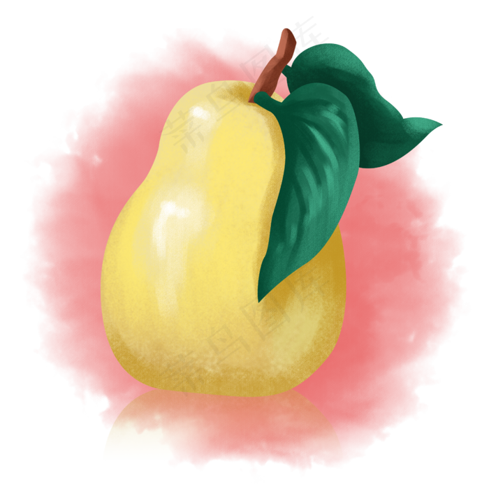 卡通手绘惊蛰应季水果之诱人梨子