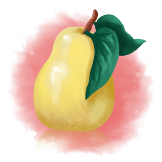 卡通手绘惊蛰应季水果之诱人梨子