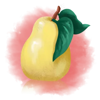 卡通手绘惊蛰应季水果之诱人梨子