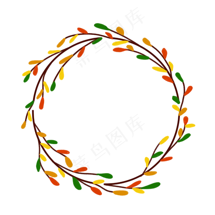 手绘夏天花朵免抠花环(3000X3000(DPI:300))psd模版下载