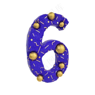 创意蓝金倒计时周年庆数字6 创意蓝金倒计时周年庆数字6