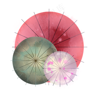 雨伞雨伞春雨手绘,免抠元素