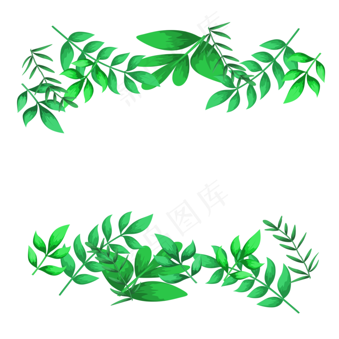手绘卡通免扣绿叶(2000X2000(DPI:300))psd模版下载