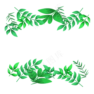 手绘卡通免扣绿叶