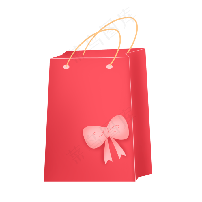 水彩粉色礼袋礼物