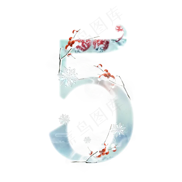 冬天梅子数字5(2000*2000px 	      )psd模版下载
