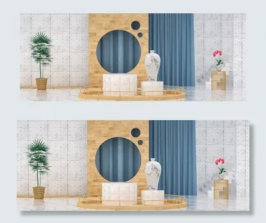 C4D国粹陶瓷立体电商促销展台