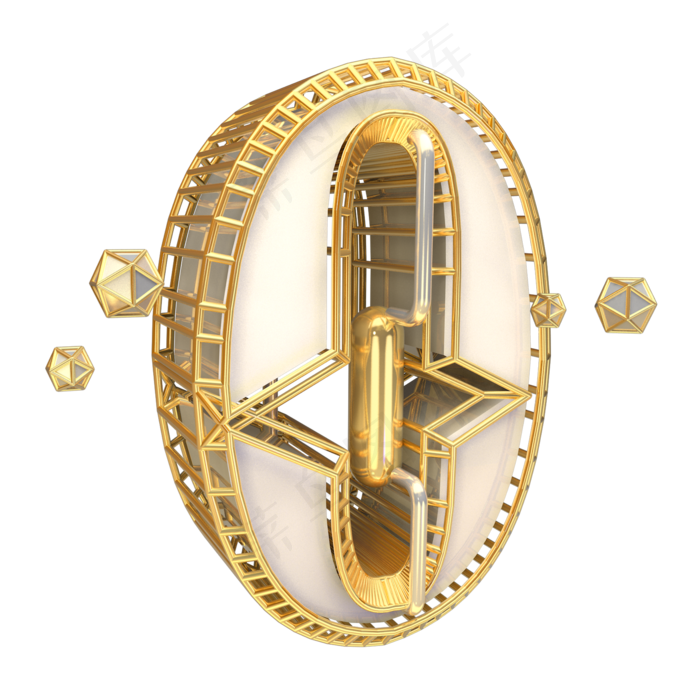 金色倒计时数字0可商用