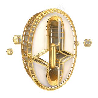 金色倒计时数字0可商用