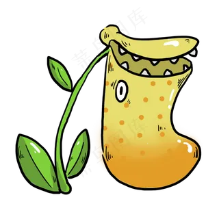 彩色创意圆弧猪笼草元素