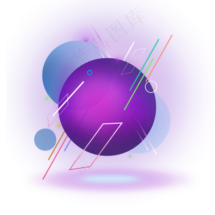 紫色圆形不规则电商用图