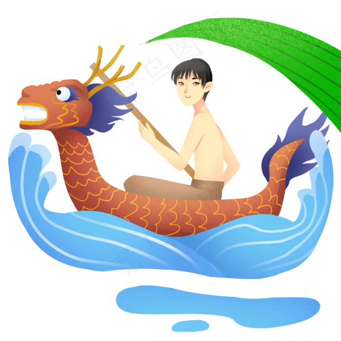 端午节赛龙舟男孩(2000X2000(DPI:300))psd模版下载