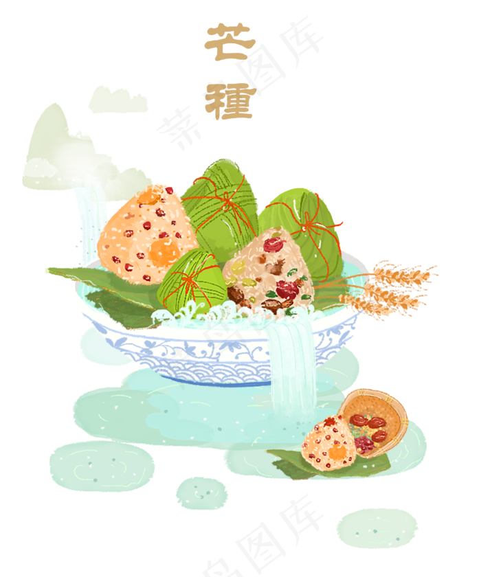 芒种二十四节气美食插画