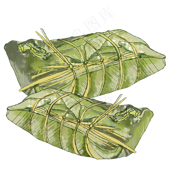 粽子水彩,免抠元素
