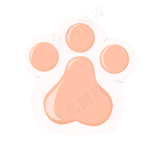 脚印粉色动物可爱猫爪免抠