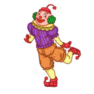 小丑愚人节快乐卡通人物,免抠元素