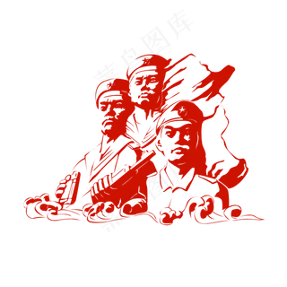 建军节现代海军剪影