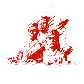 建军节现代海军剪影