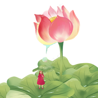 卡通夏至节气精灵