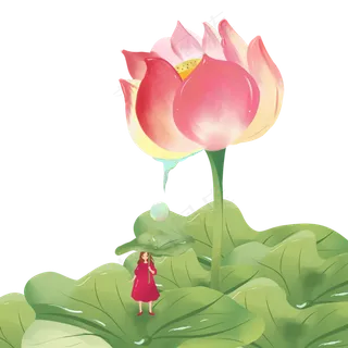 卡通夏至节气精灵