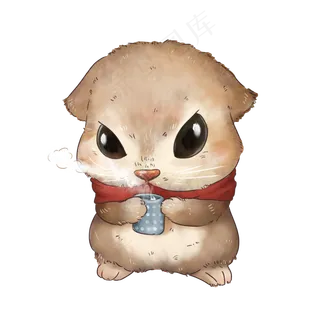 卡通冬天动物老鼠,免抠元素