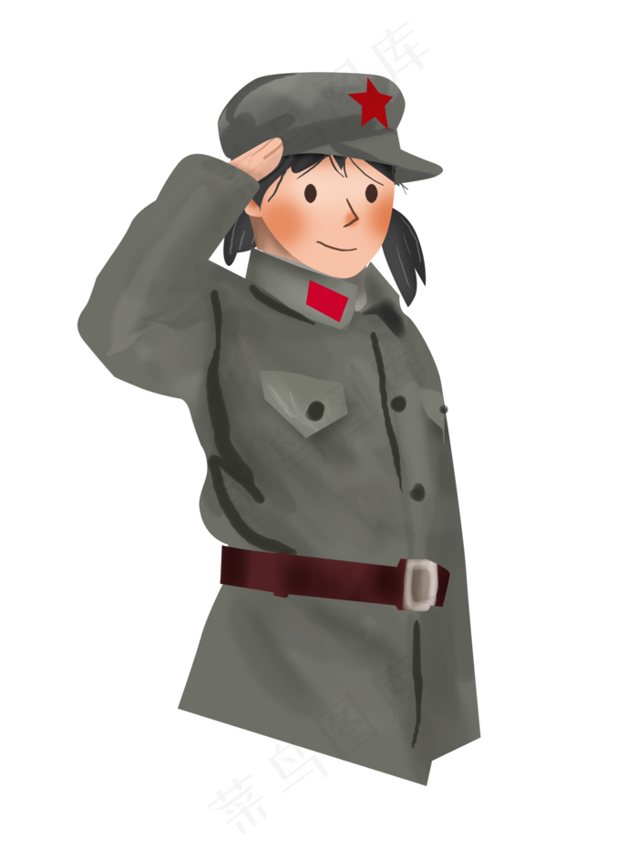 红色教育手绘红军