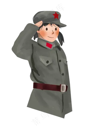 红色教育手绘红军