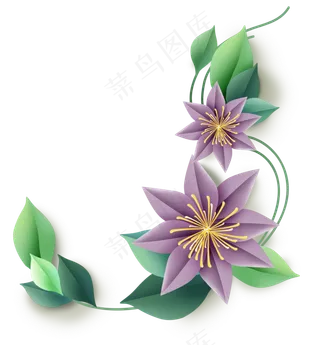 立体折纸感粉色花朵