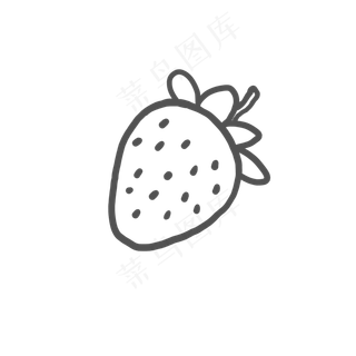 黑白线条草莓PNG,免抠元素