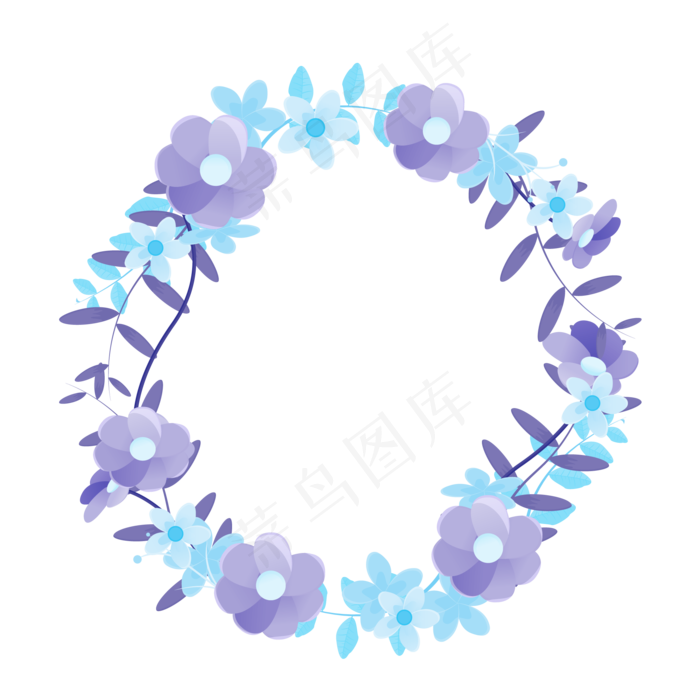 夏季夏至夏天蓝色花朵免扣素材