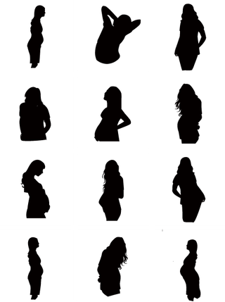 母亲节孕妇矢量剪影