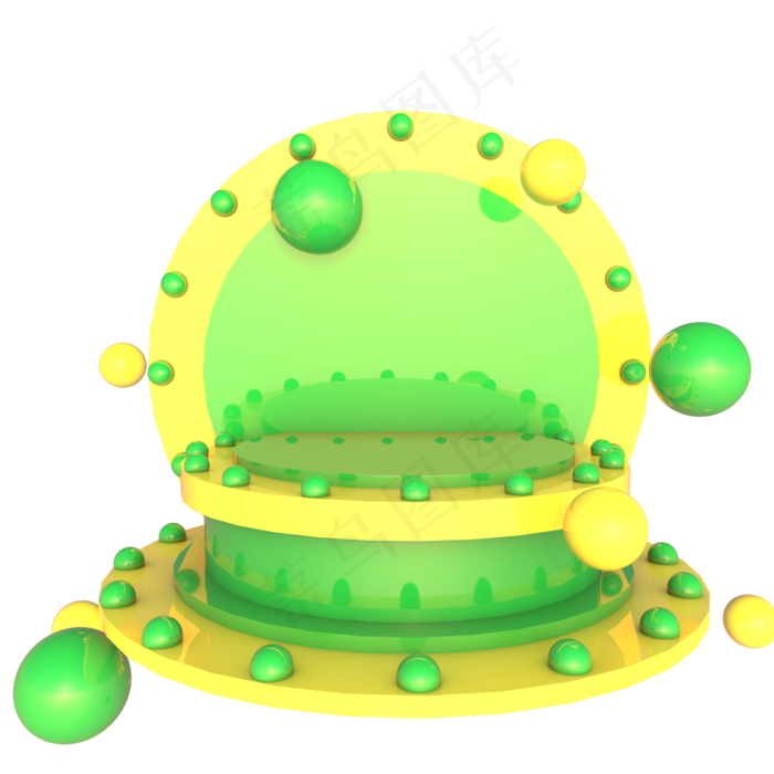 端午节绿色C4D展台(2000*2000px 300 dpi )