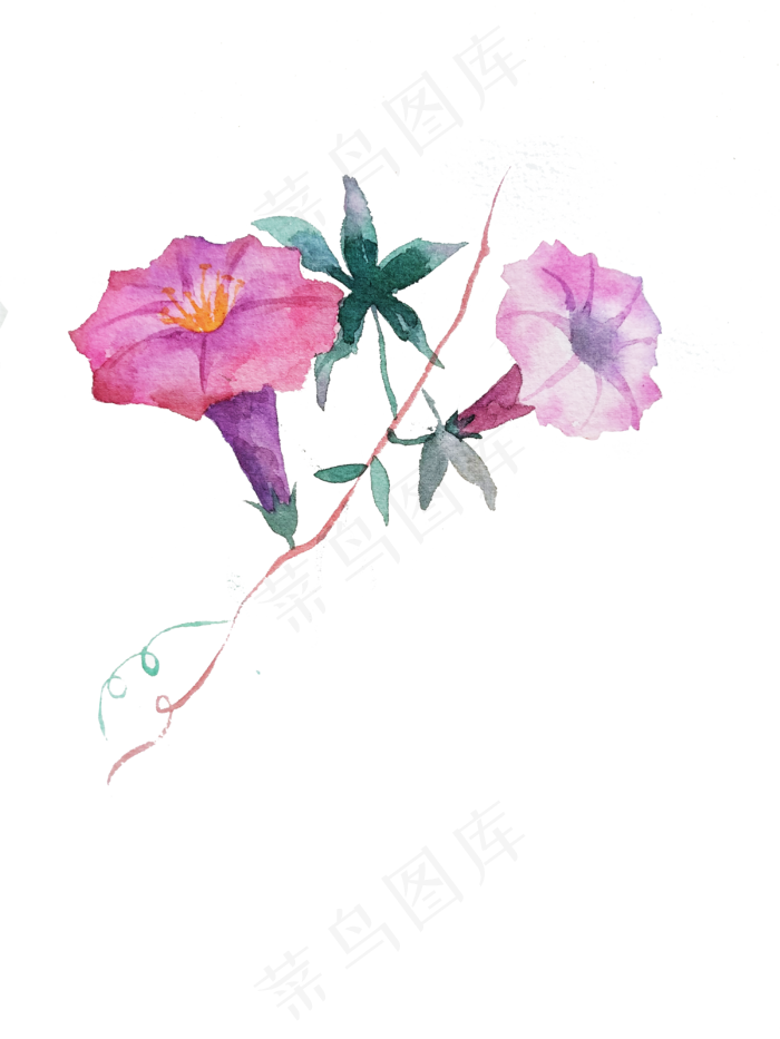 卡通水彩小清新花草(3000X4000(DPI:72))psd模版下载