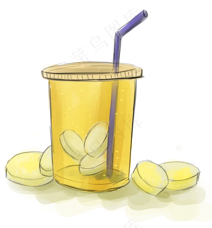 夏季香蕉果汁(2000X2158(DPI:299))psd模版下载