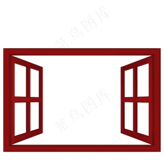 红色的窗户免抠图