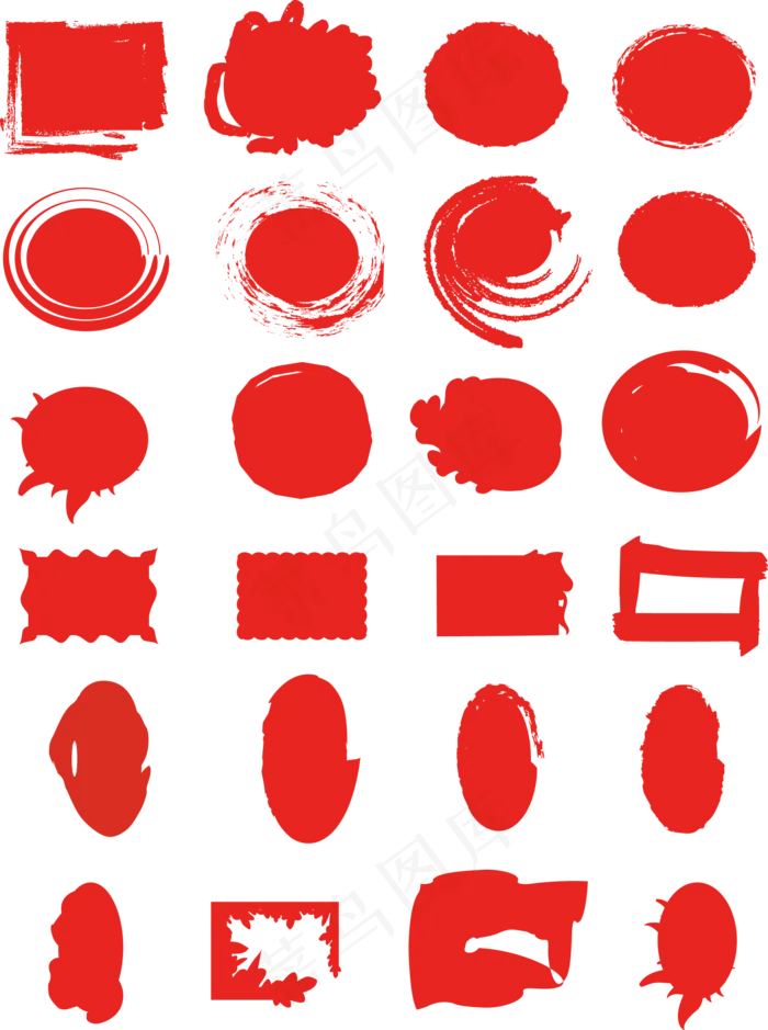各种古印章矢量图(2000X2000(DPI:300))ai矢量模版下载