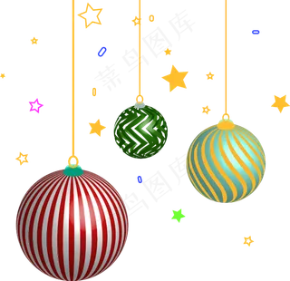 圣诞节节日手绘喜庆铃铛点缀装饰,免抠元素