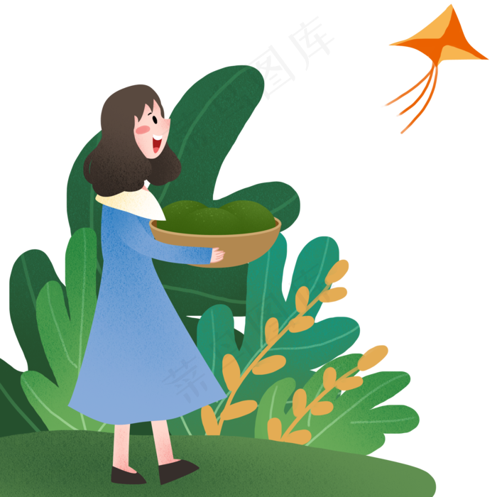 清明节放风筝插画