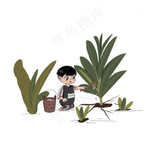 植树节人物植物组合