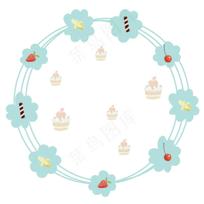 圆形美食边框(2000X2000(DPI:300))psd模版下载
