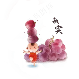 秋冬水果古风秋实图