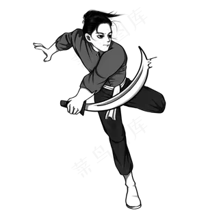 水墨古风武侠人物