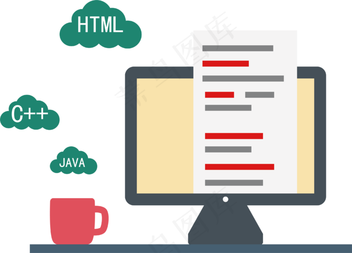 网站建设编码语言,免抠元素(3949*2836px 300 dpi )ai矢量模版下载