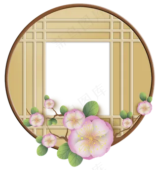 日风窗子和樱花