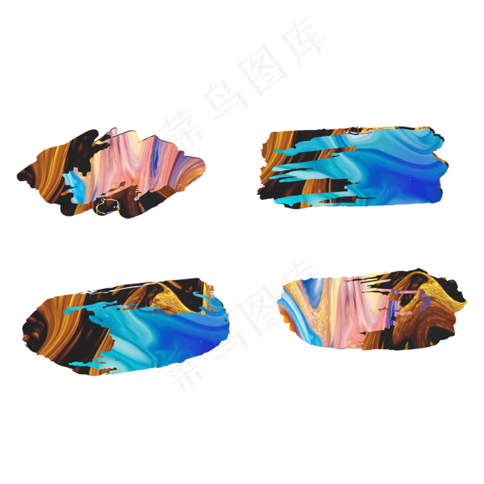 创意丙烯颜料油画笔刷