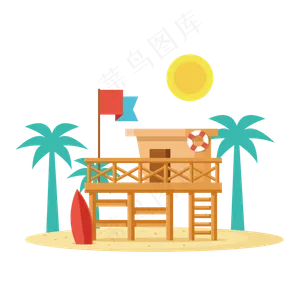 夏季夏天暑假海边沙滩