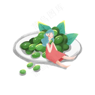 吃绿色葡萄的女孩