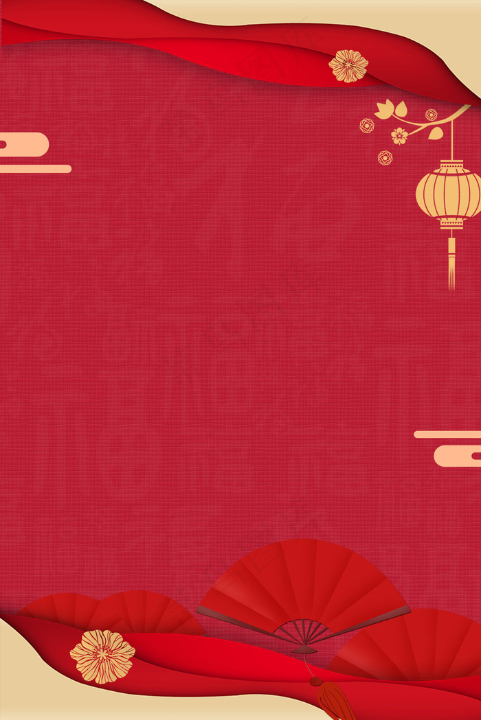 中国风纸扇psd分层banner(3545*5315px 	      )psd模版下载