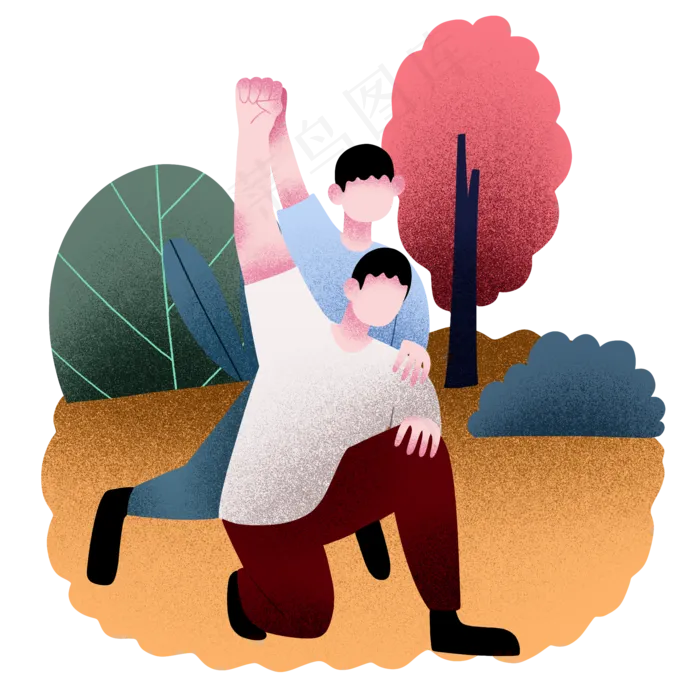 爸爸与儿子做运动(2000X2000(DPI:300))psd模版下载