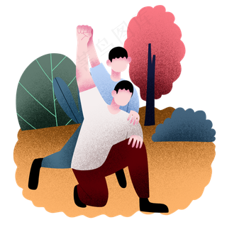 爸爸与儿子做运动